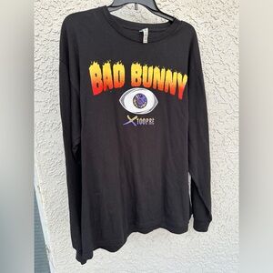 Bad Bunny X100PRE black long sleeve tee XL. Super Bowl